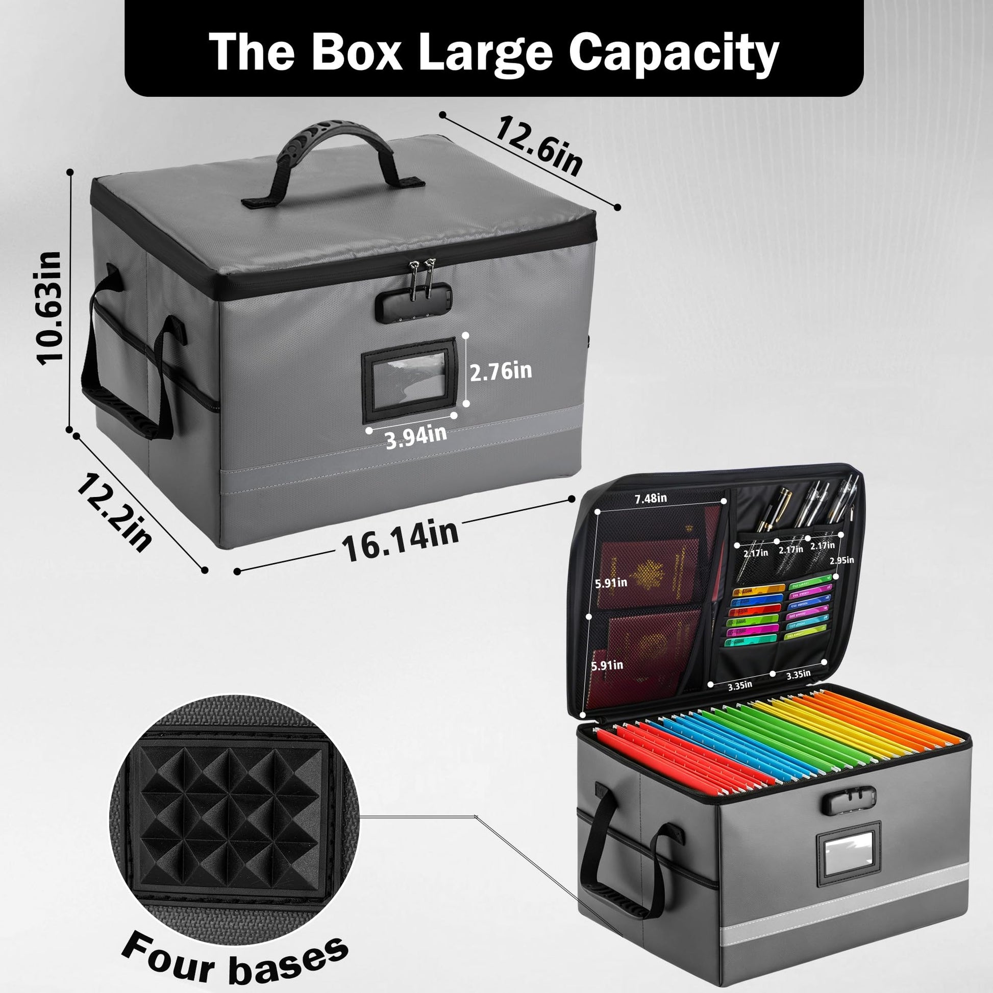 EXLIFBAG Fireproof File Organizer with Lock, 1 Layer