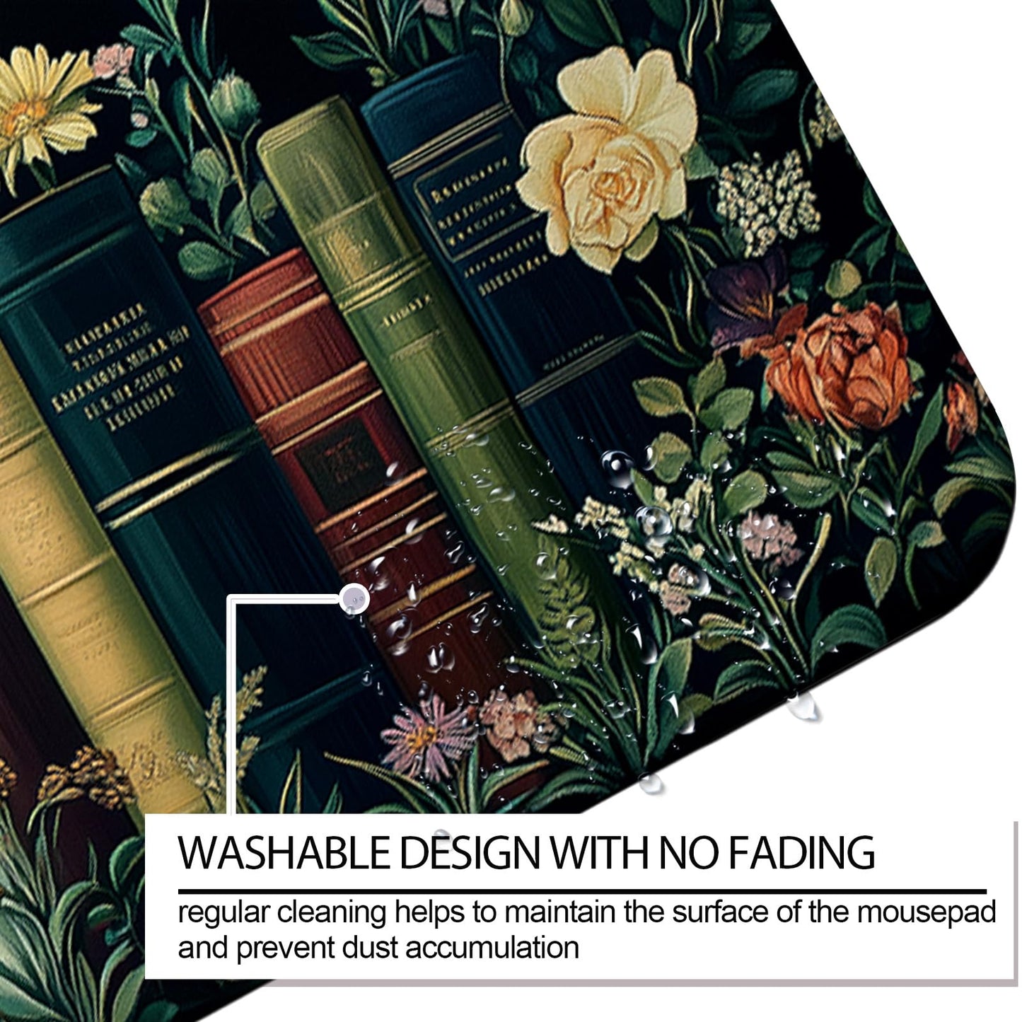 JIANG100 Fantasy Pretty Wildflower Book Gaming Desk Mat, Extended Mouse Pad