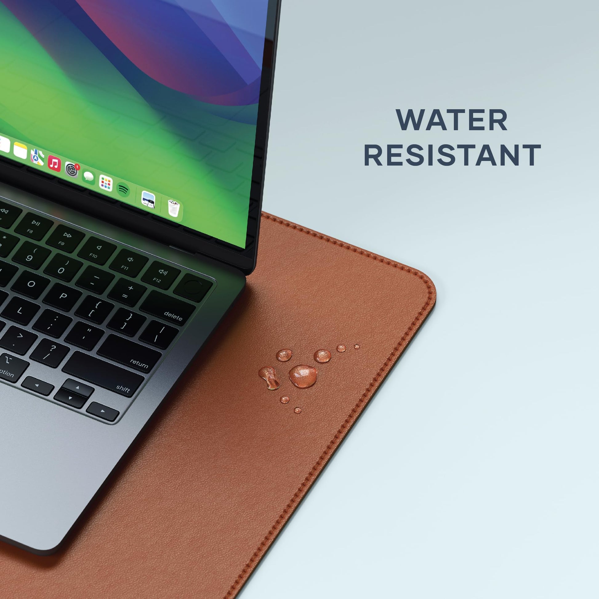 Satechi Vegan-Leather Desk Mat, Scratch and Water Resistant, Brown