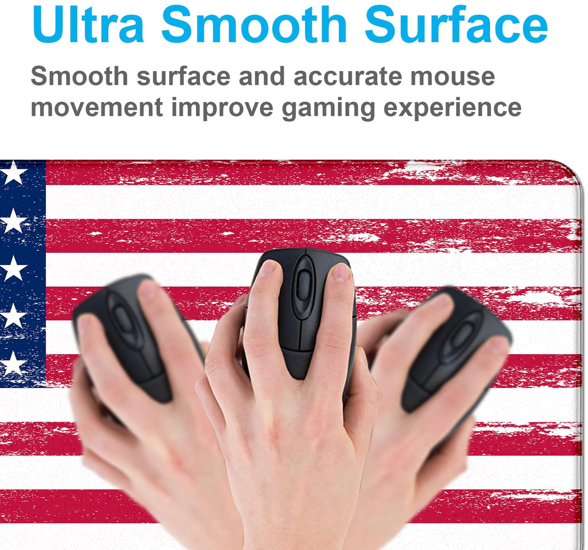 American Flag XXL Large Mouse Pad, Gaming and Home Stitching Side Table Mat