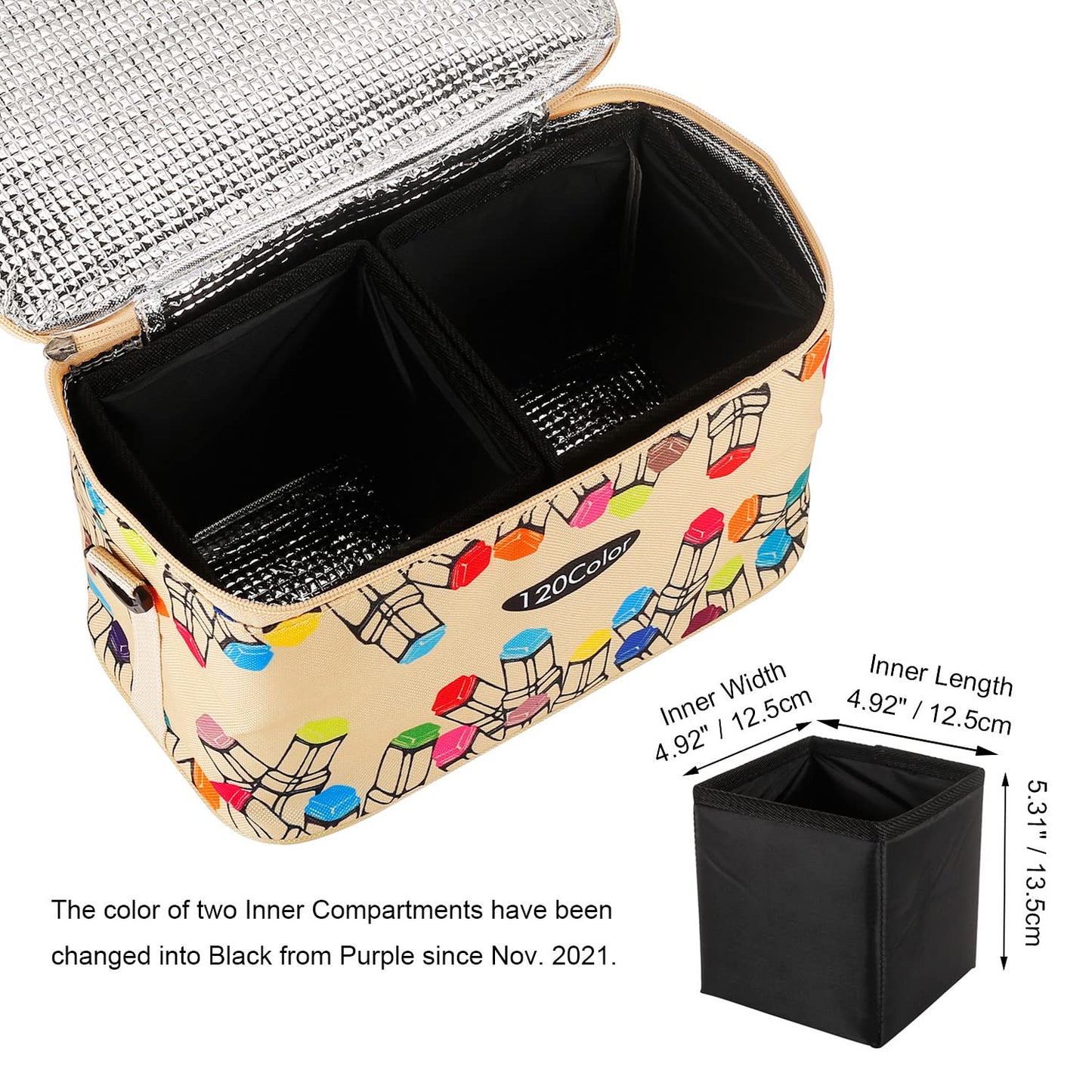 Toprema New Marker Pen Case Holder for 120 Markers Organizer Multifunctional Zipper Storage