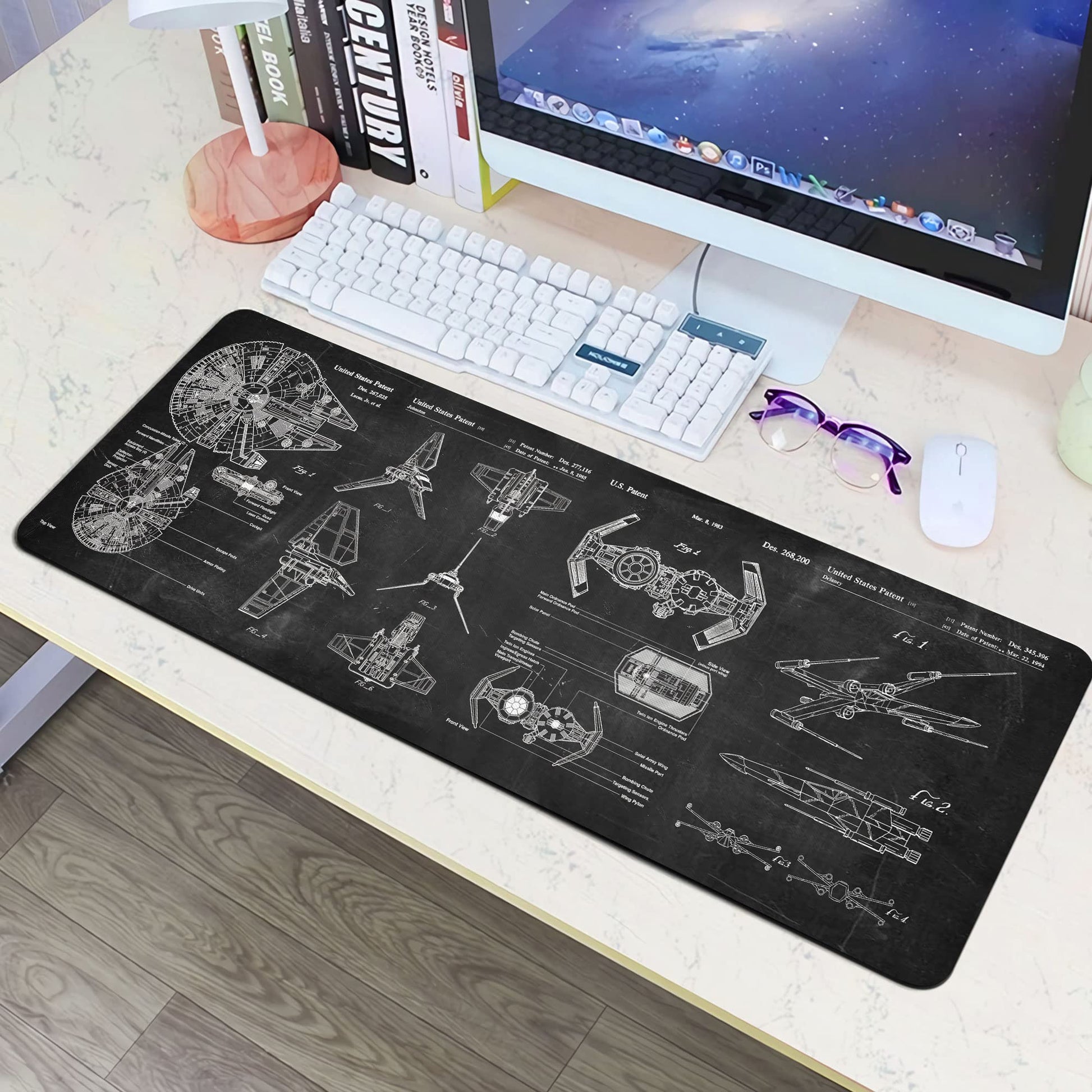 Spaceship Space Mouse mat, Sci-fi Control Console Display Desk Mat, Large Mouse pad for Desk, Gamer