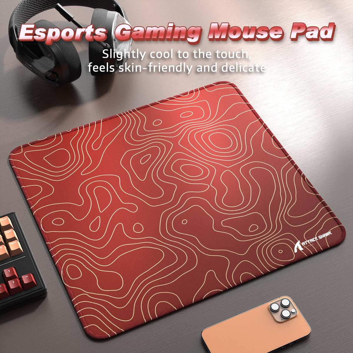 ATTACK SHARK CM02 Gaming Mouse Pad for Esports Speed Large Mouse mats for Desk Waterproof Surface