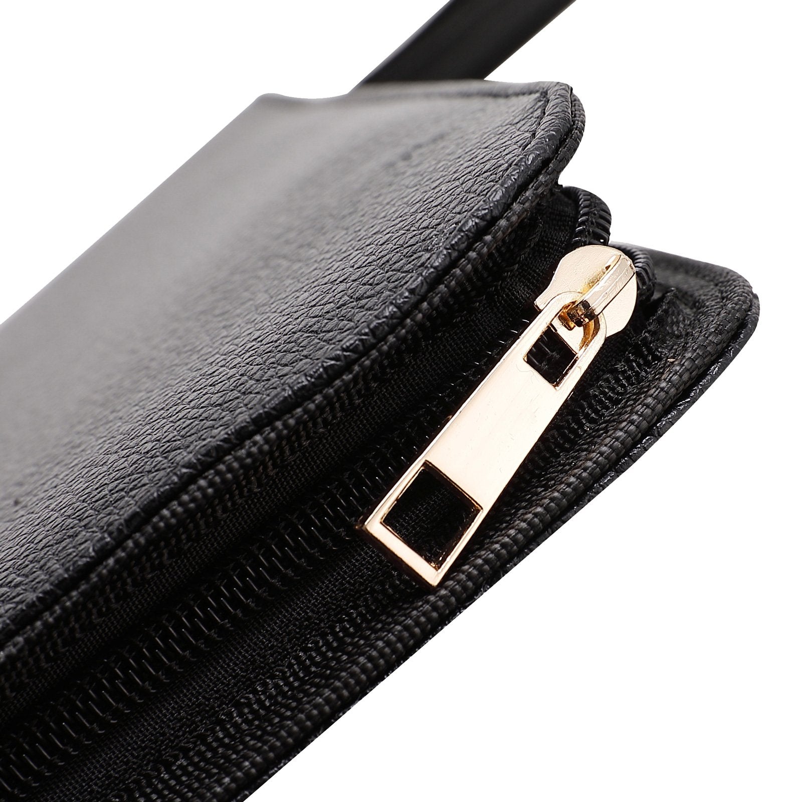 Topoomart 48 PU Leather Fountain Pen Case Large Capacity Black Roller Ball Pen Holder Bag Pouch