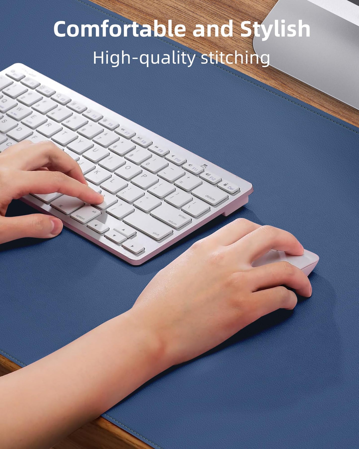 Leather Desk Pad Protector, Large Mouse Mat, Non-Slip Waterproof PU Leather Blotter, Office and