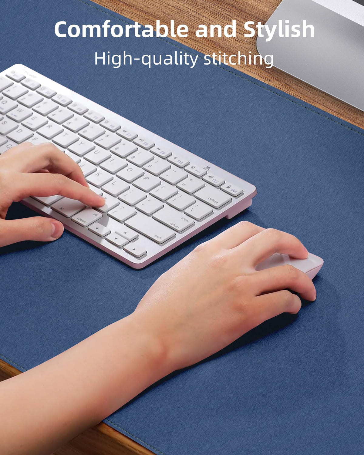 Leather Desk Pad Protector, Large Mouse Mat, Non-Slip Waterproof PU Leather Blotter, Office and