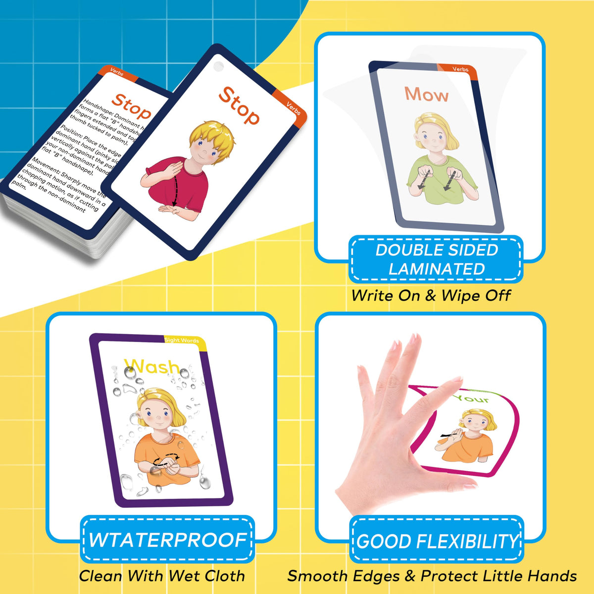 YIYDONG ASL Flash Cards - 500 American Sign Language FlashCards for Beginners and Toddlers, Kids