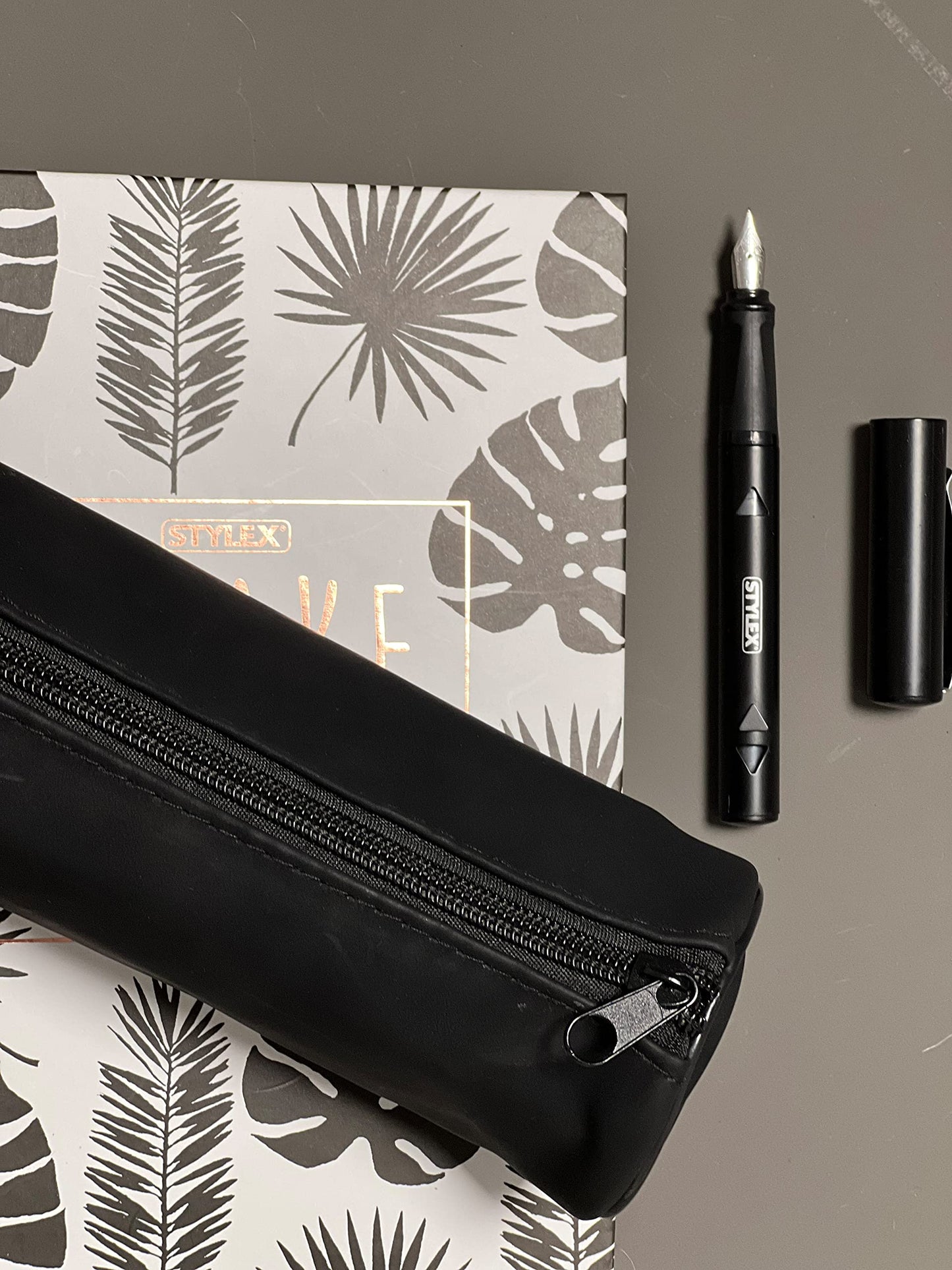 Stylex Leather Pencil Pouch - Black