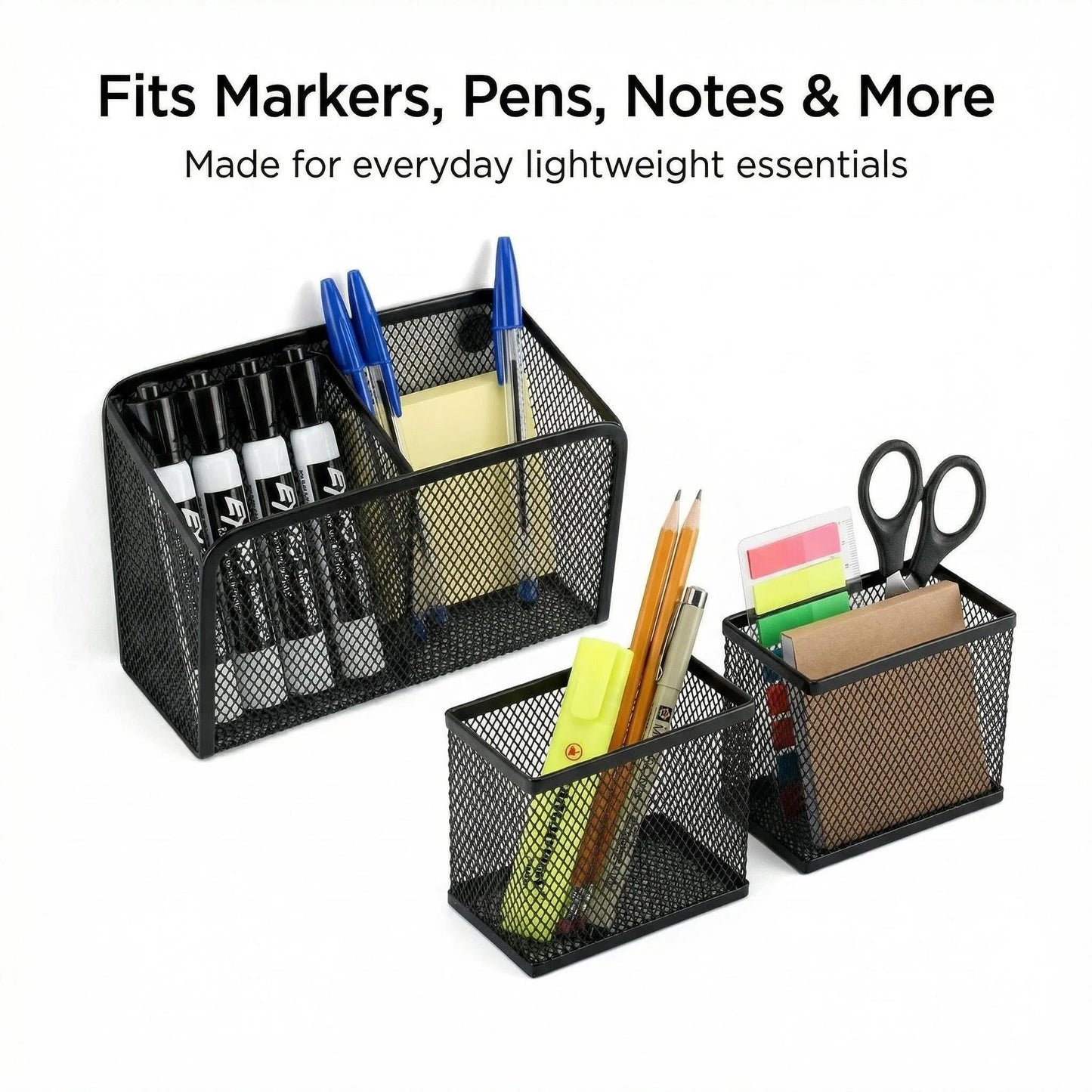 Neudeco Magnetic Locker Organizer, Set of 3, Black