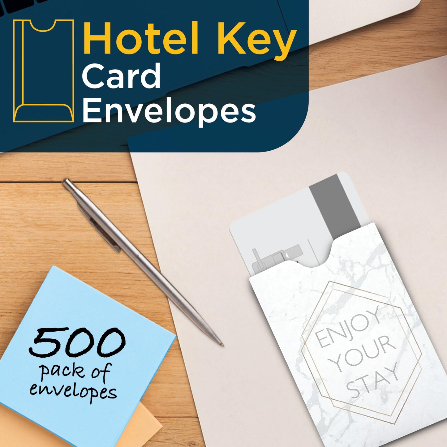 Guardian Key Card Holder Sleeves, Pack of 500 Small Envelopes for Hotel Key Cards, Gift Cards