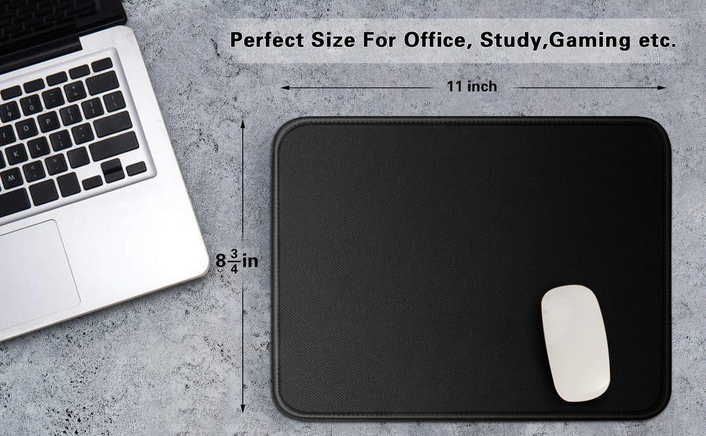 TONOS Mouse Pads 8 3/4 x 11 in with Stitched Edges and Non-Slip Rubber Base, Premium Textured Mouse