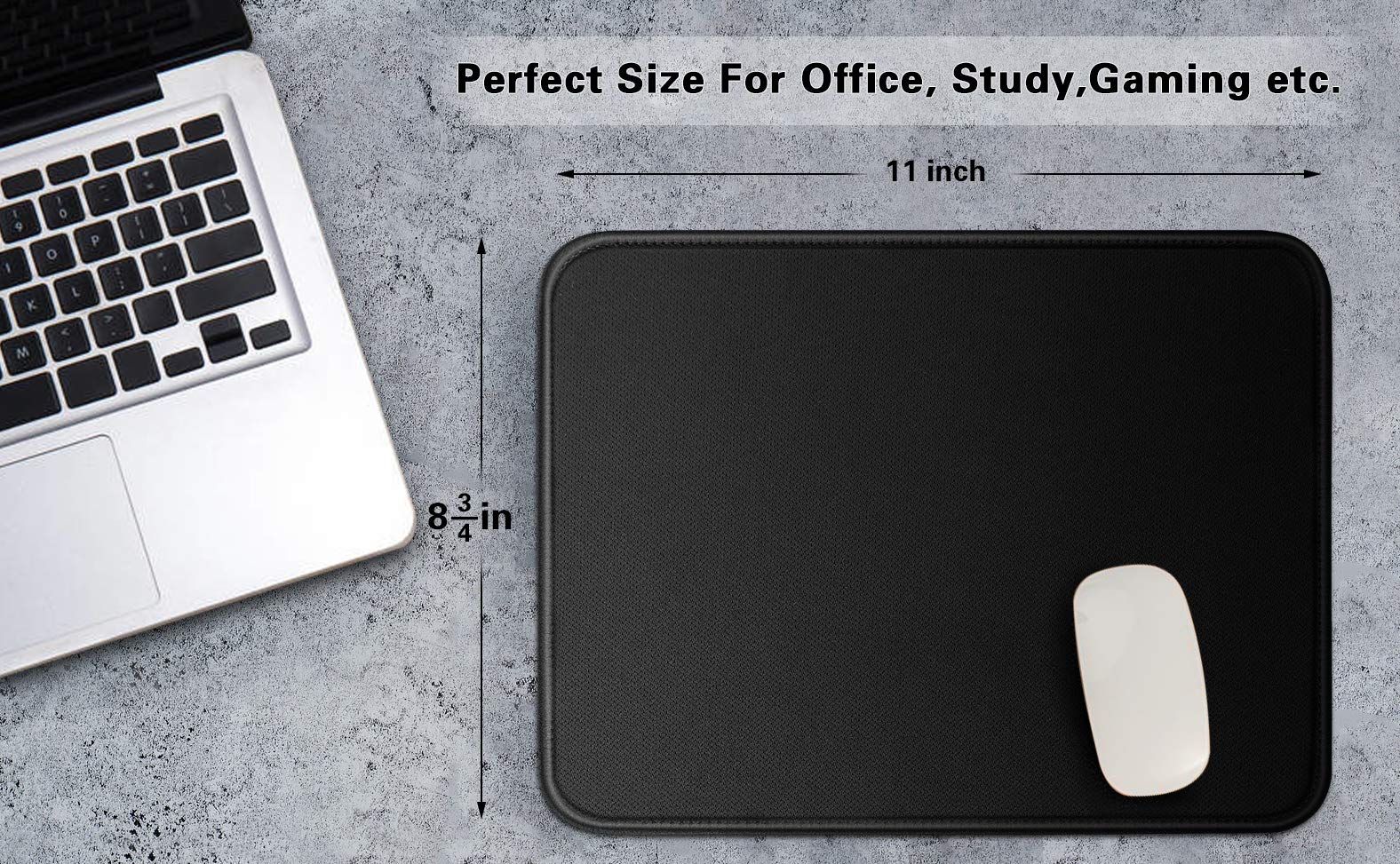 TONOS Mouse Pads 8 3/4 x 11 in with Stitched Edges and Non-Slip Rubber Base, Premium Textured Mouse