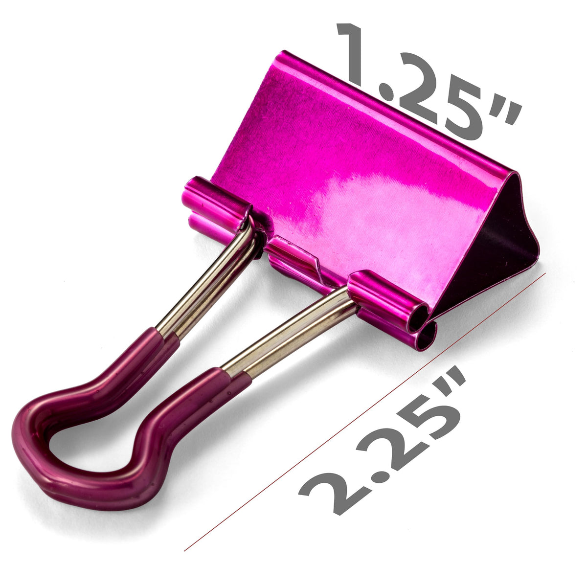 Officemate 31054 Easy Grip Medium Binder Clips, 6 packs of 12 clips each, assorted metallic colors.