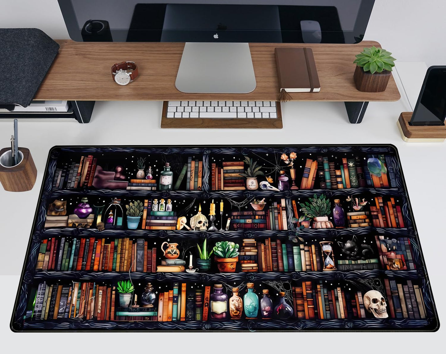 Desk Mat Forest Library Book Mouse Pad Big Desk Pad XXL Extended Gaming Large Mouse Pad for Desk