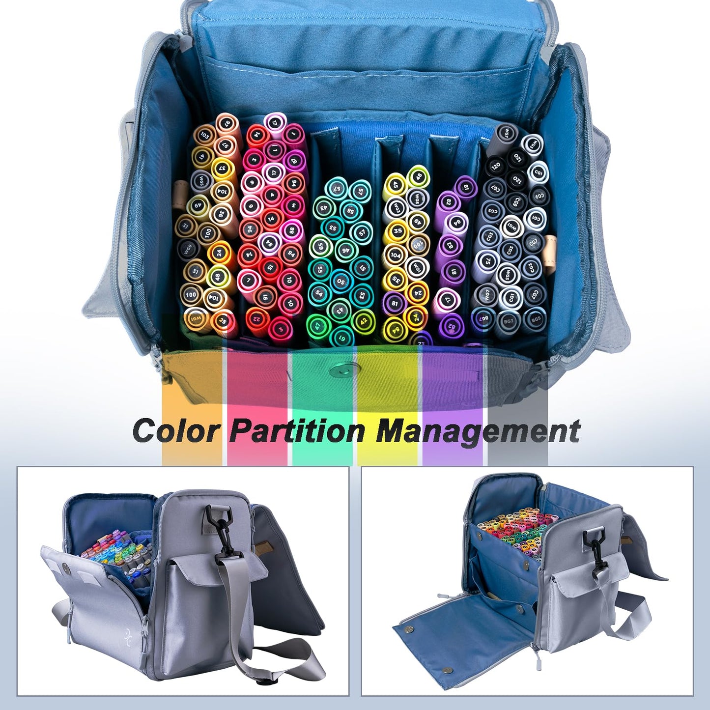Togood Storage Tote Bag for Marker Pens Brush Pen Coloring Pencils Books Art and Crafts Supplies