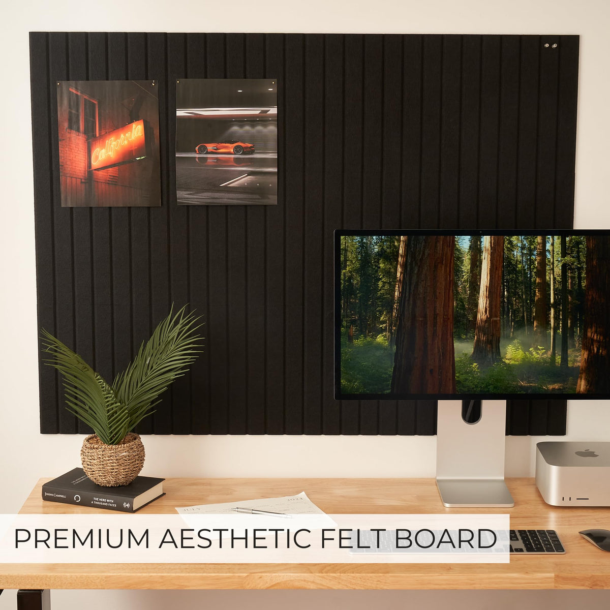 Large Felt Bulletin Board - Stylish 35 x 47 Inch Cork Board Alternative