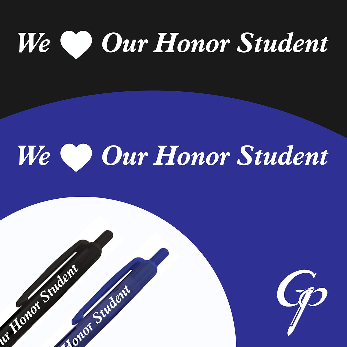Greeting Pen 12 Translucent Honor Student Pen Set, 3 Designs 46013