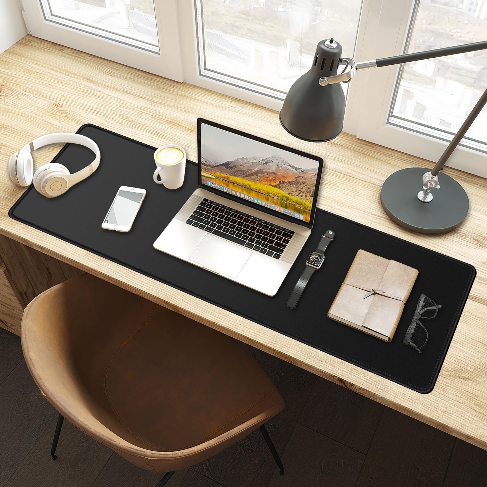 LL-COEUR XXL Black Mouse Pad Gaming Keyboard Mat Laptop Office Desk Mat (39.3" x 11.8" x 0.12")