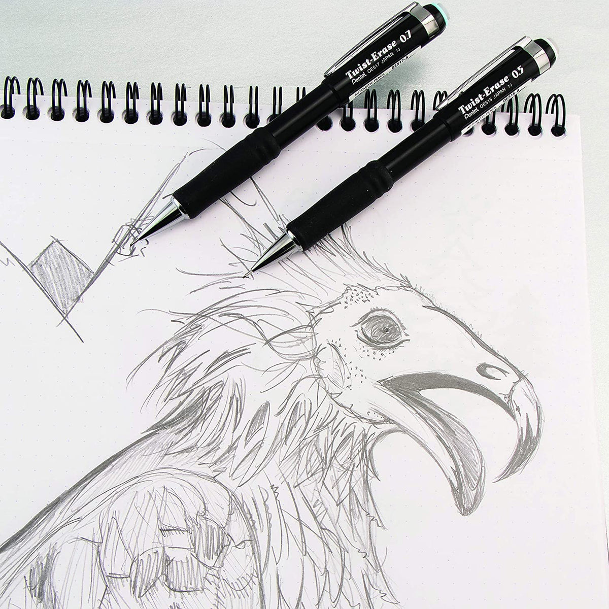 Pentel Twist Erase III Mechanical Pencil, 0.5mm, Black Barrel, Pack of 3