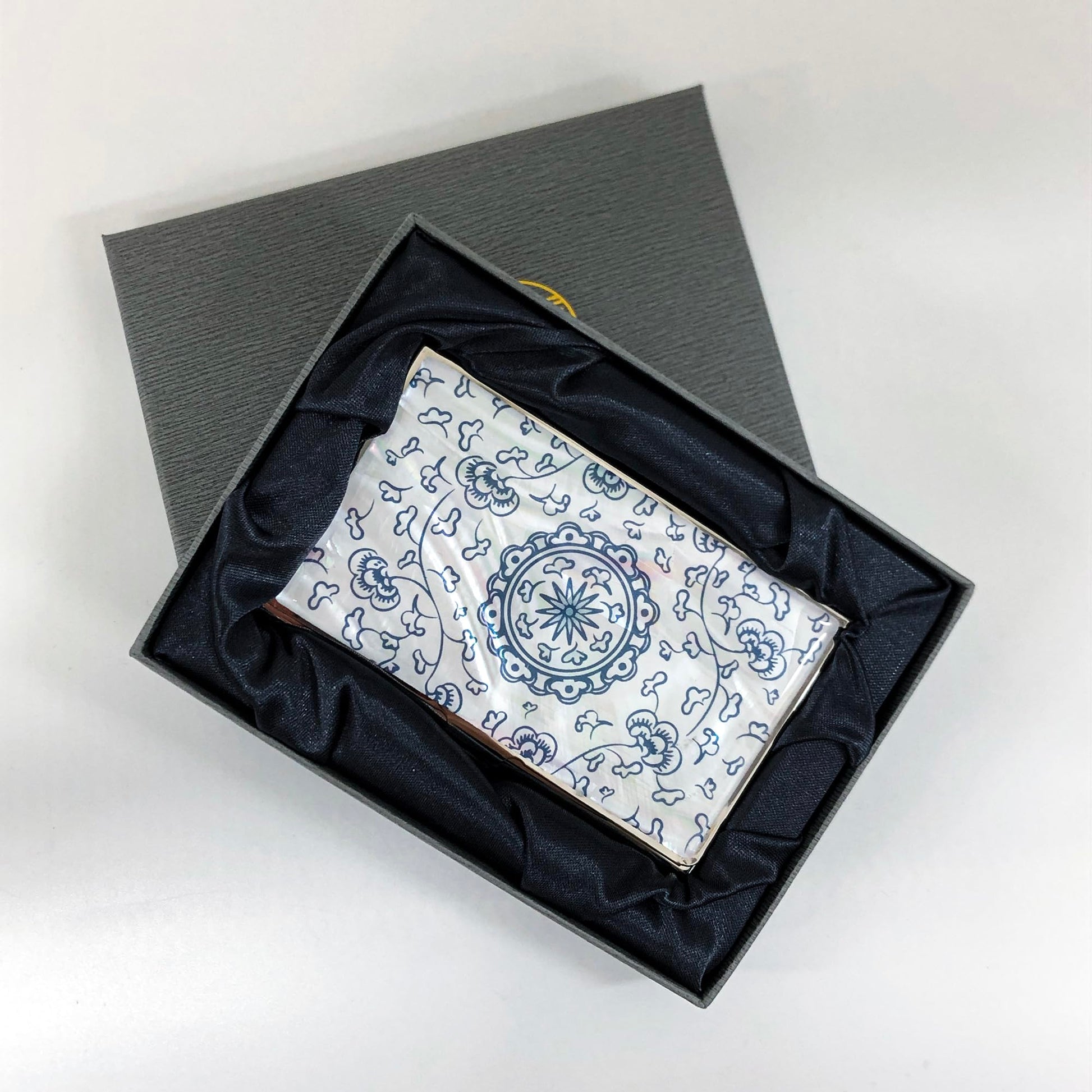 Nacreh Mother of Pearl Business Card Case Credit Id Name Holder Travel Wallet Art Painting Design