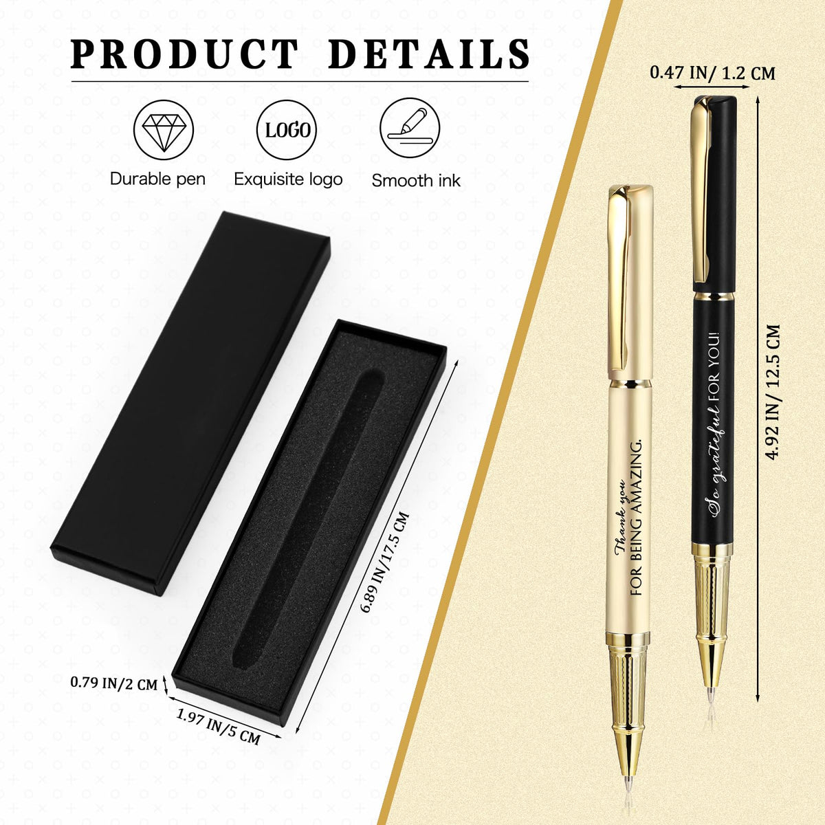 PerKoop 20 Sets Thank You Gifts Bulk Inspirational Ballpoint Pen with Box
