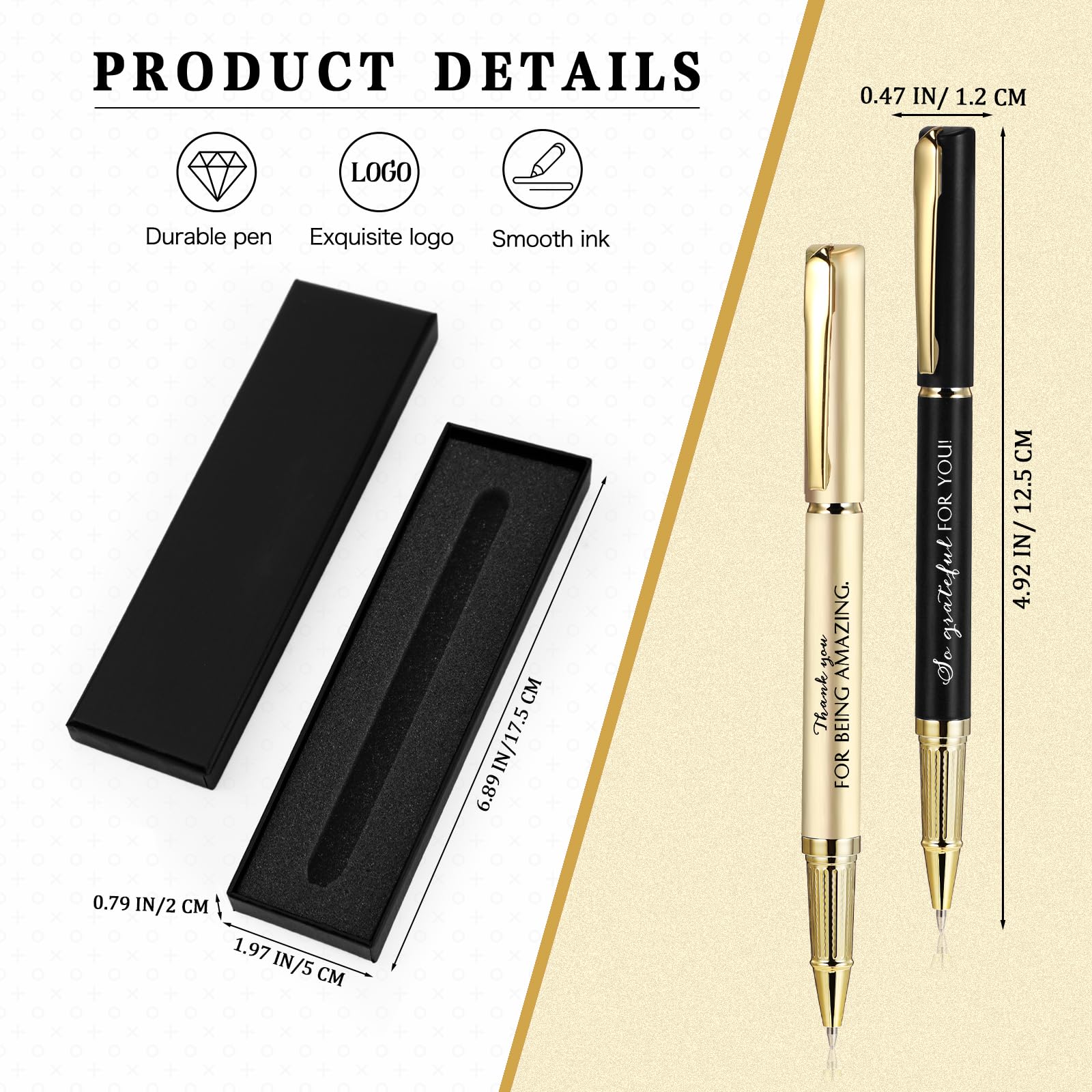PerKoop 20 Sets Thank You Gifts Bulk Inspirational Ballpoint Pen with Box