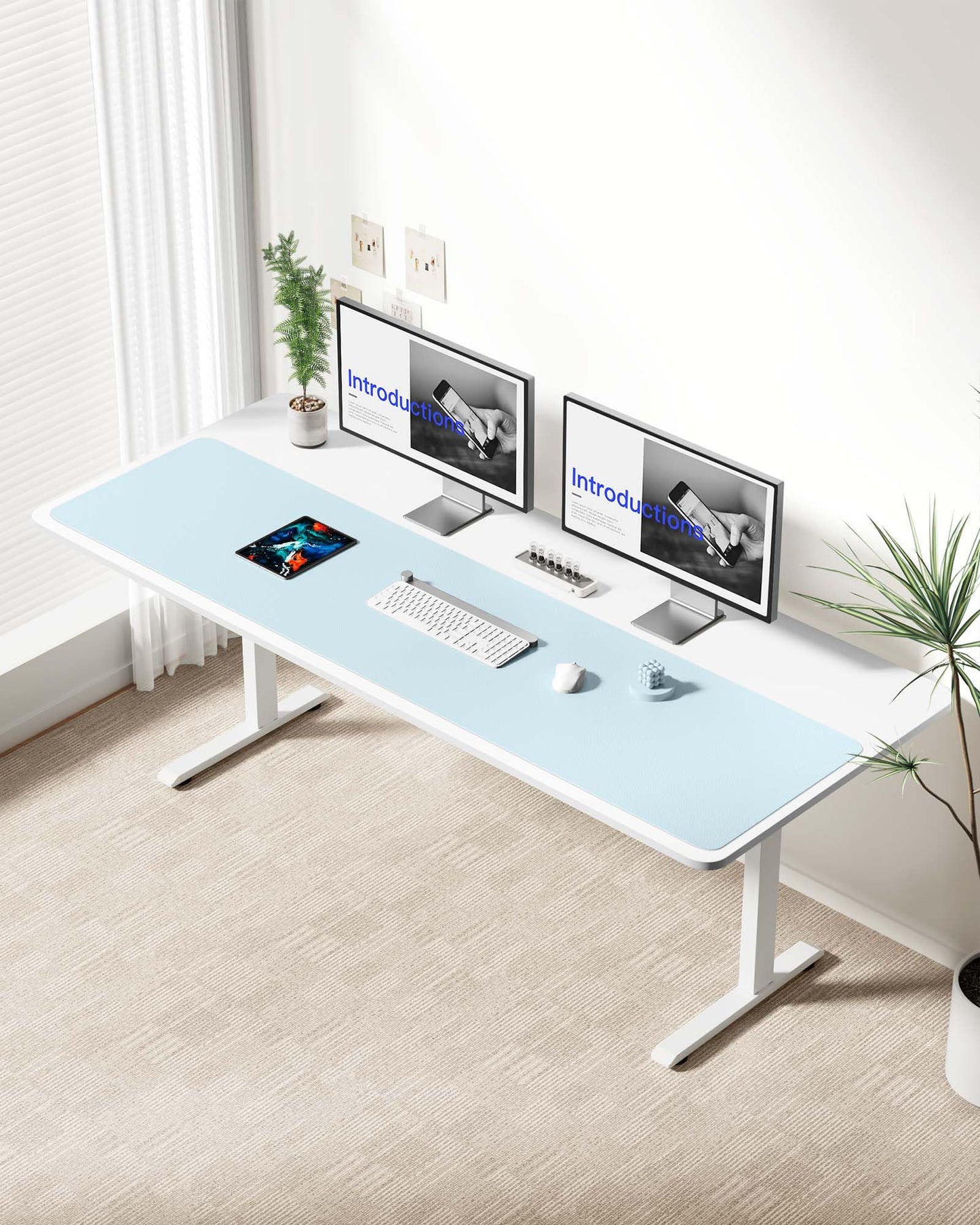 YSAGi Leather Desk Protector, Office Mat, Large Mouse Mat, Non-Slip PU Leather Blotter, Laptop Desk