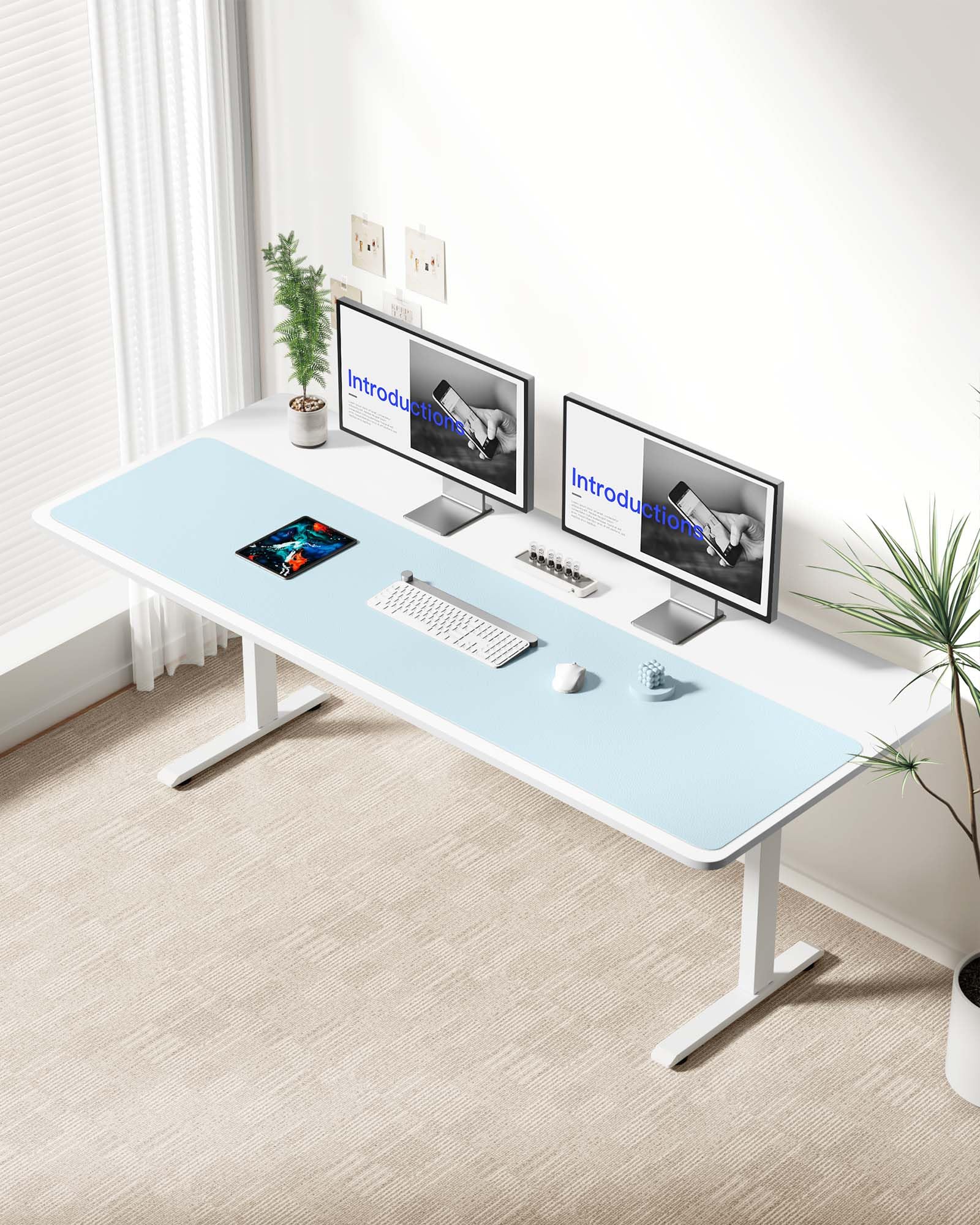 YSAGi Leather Desk Protector, Office Mat, Large Mouse Mat, Non-Slip PU Leather Blotter, Laptop Desk