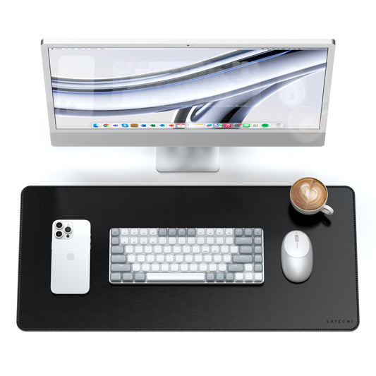 Satechi Vegan-Leather Desk Mat, Scratch and Water Resistant, Black