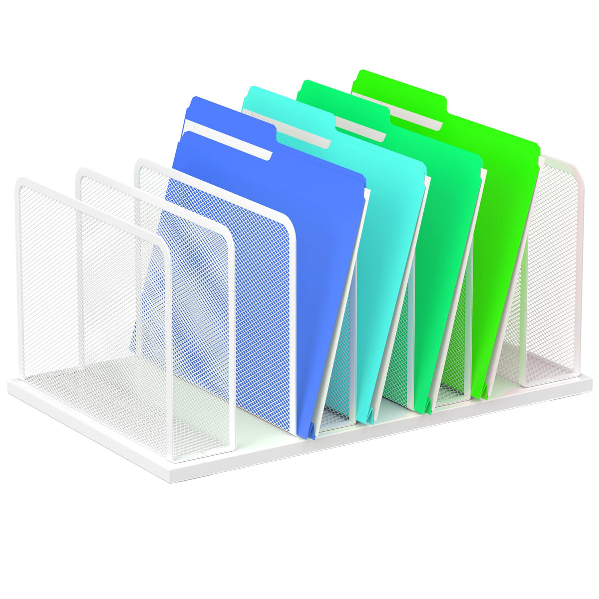 Kuntine.B 7-Section Upright Desk File Organizer White 1 Pack