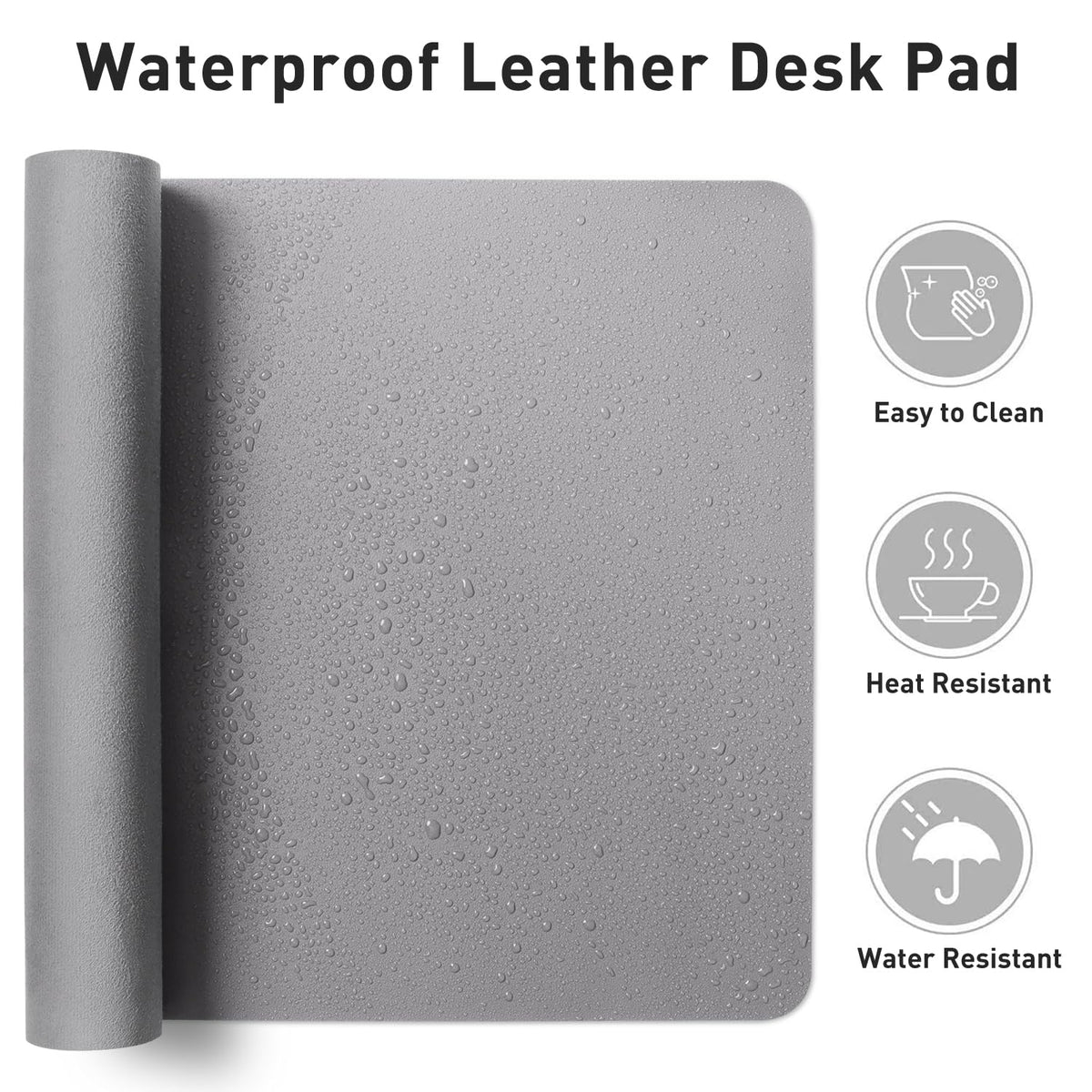 Aothia Leather Desk Pad Protector, Mouse Pad, Office Desk Mat, Non-Slip PU Leather Desk Blotter