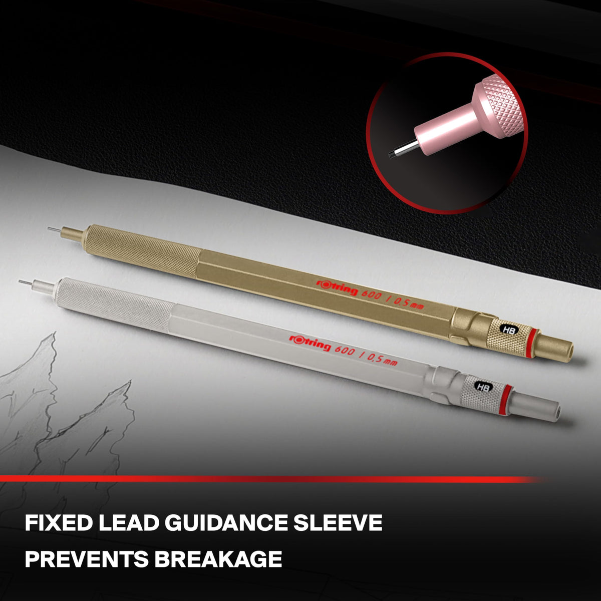 ROTTLING Mechanical Pencil Rose Gold 600 2158794 0.5mm rOtring Mechanical Pencil Fine Writing