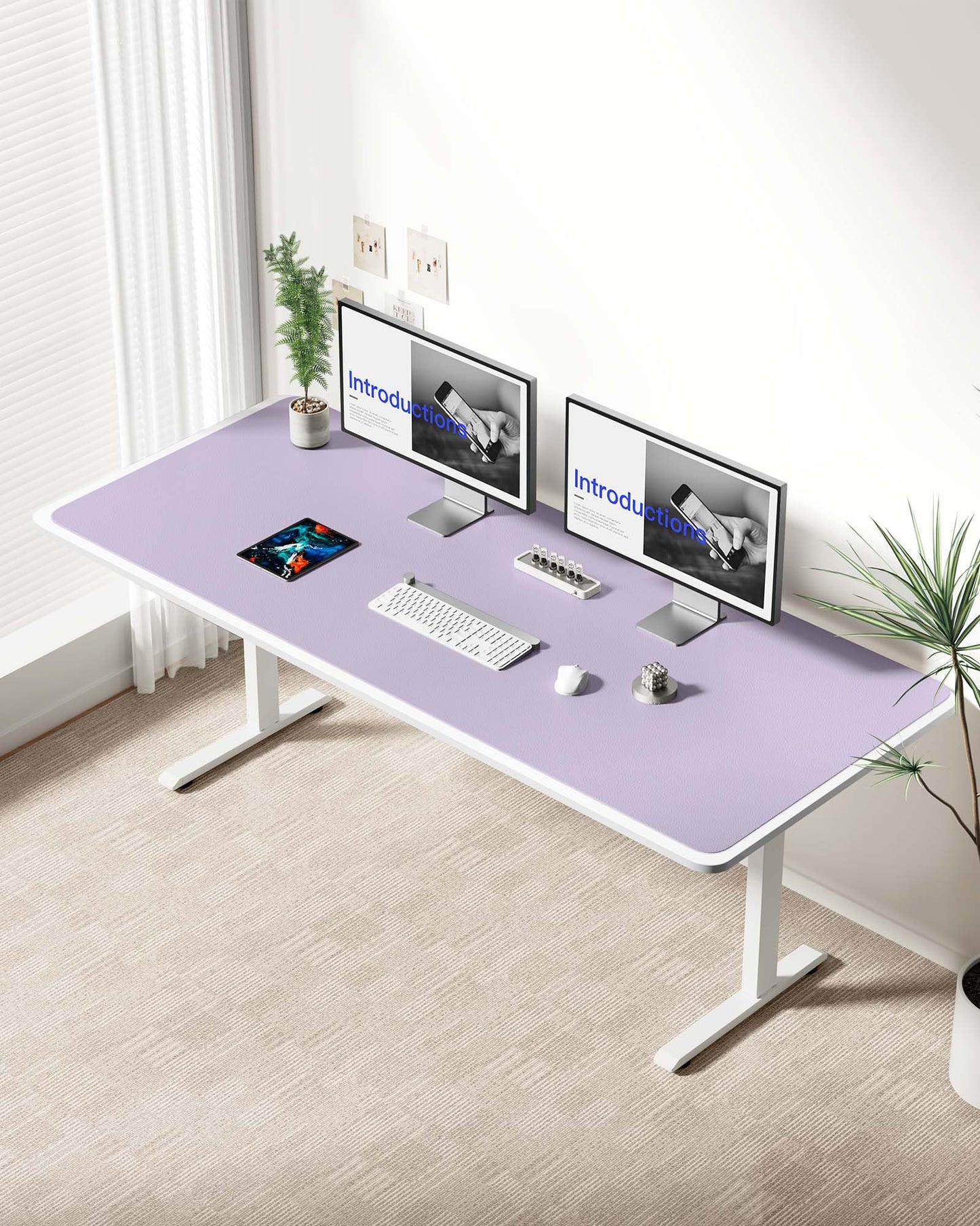 YSAGi Leather Desk Protector, Office Mat, Large Mouse Mat, Non-Slip PU Leather Blotter, Laptop Desk