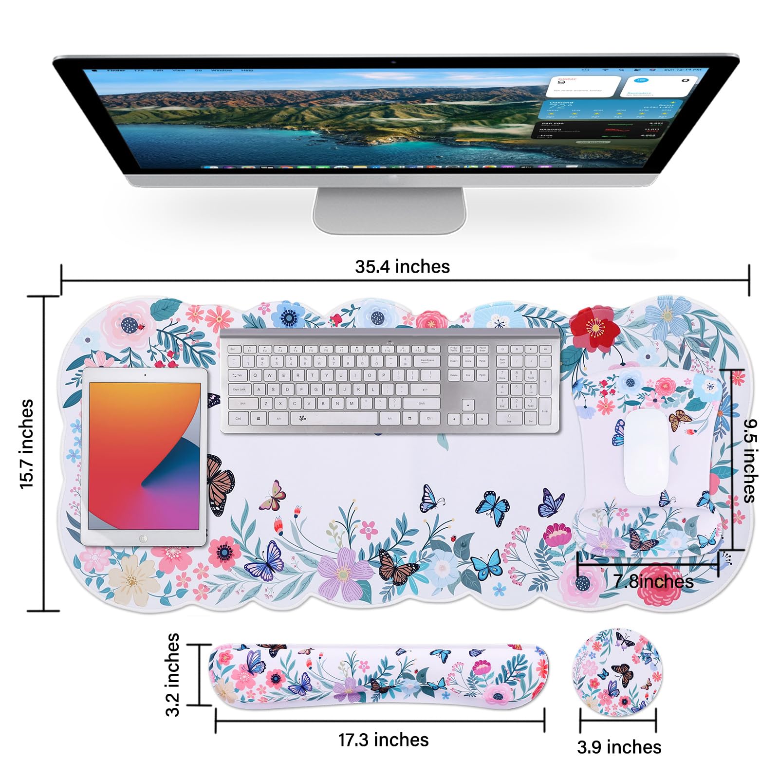 MEGREZ Ergonomic Memory Foam Mouse Pad with Wrist Rest
