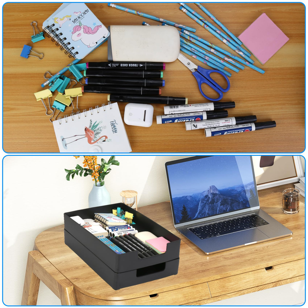 EsOfficce Letter-Size Tray, A4 Paper Tray, Desk Organizer Tray, 2PCS