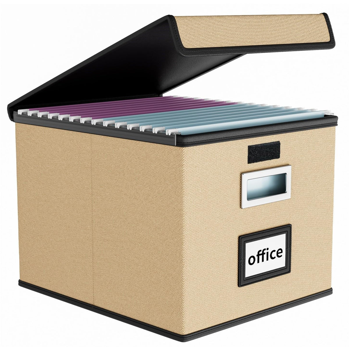 Huolewa File Organizer Box with Lids, Collapsible File Folder Organizer