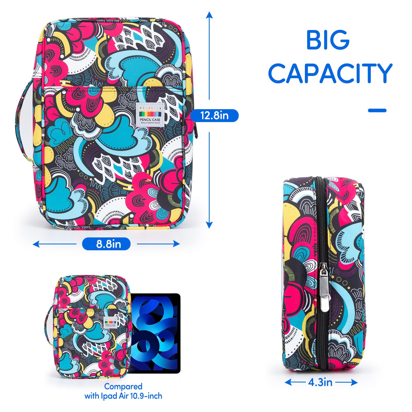 YOUSHARES 300 Slots Color Pencil Case - Pen Case Organizer with Handy Wrap & Zipper, Multilayer