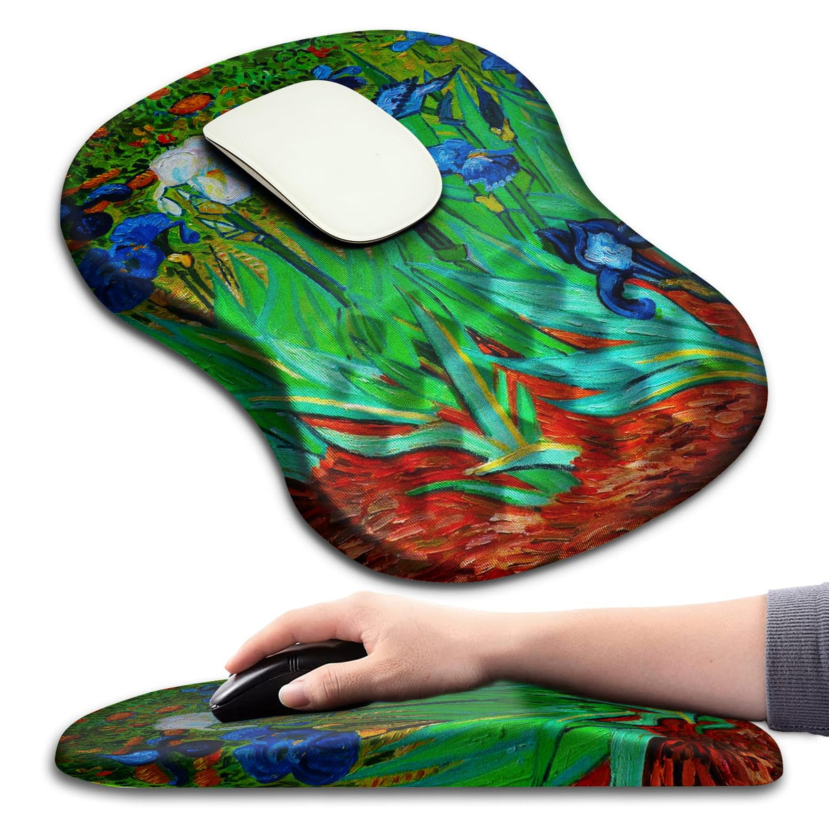 Hokafenle Ergonomic Mouse Pad Wrist Support with Massage Design, Wrist Rest Pain Relief Mousepad
