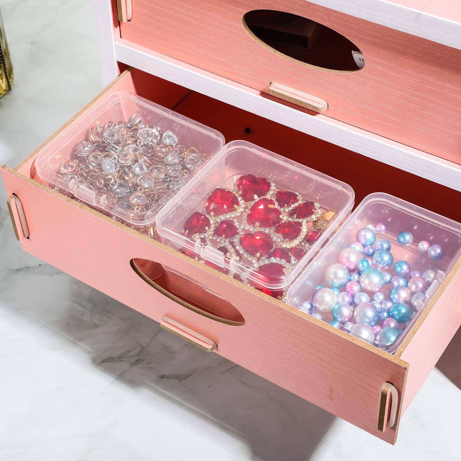 Jetec 30 Pieces Small Clear Plastic Storage Box, 2.1 x 2.1 x 0.8 Inch