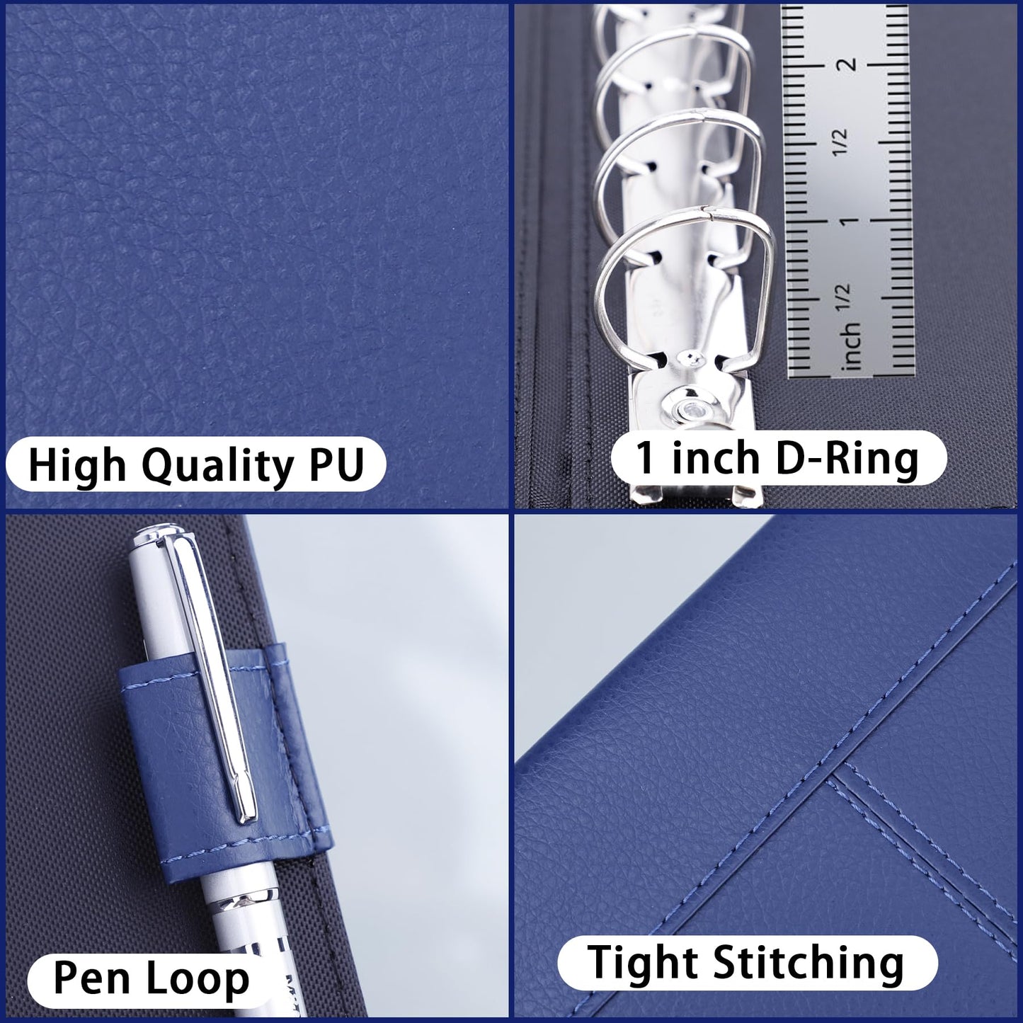 Antner 7 Ring Business Checkbook Binder for Business Checks, 600 Checks Capacity, PU Leather Check