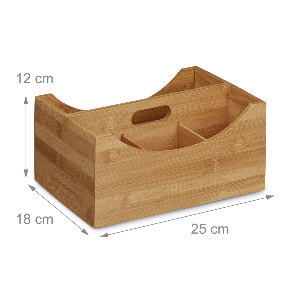 Relaxdays Bamboo Desk Organizer, Stationery Pen Holder, Office File Sorter Cabinet, HxWxD: 9 x 13 x