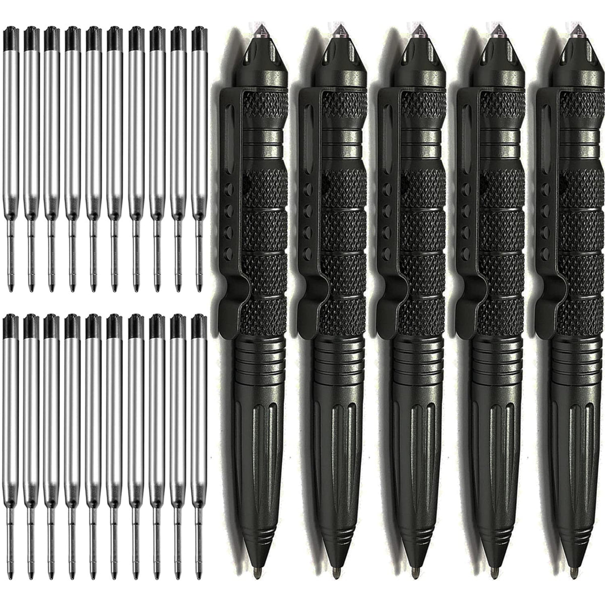 Origin-Joy 5 Pack Tungsten Steel Military Tactical Pen Set, Multifunctional EDC Self Defense Pen