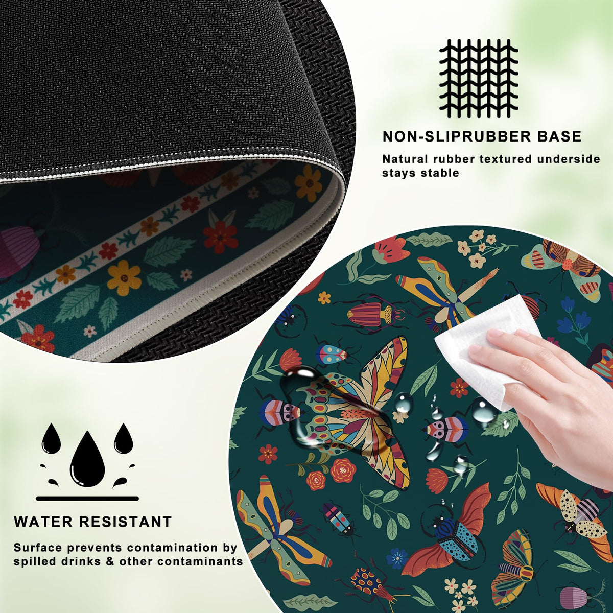 iCasso Desk Pad,Desk Matt for Desktop,Cute Mouse Pad,Green