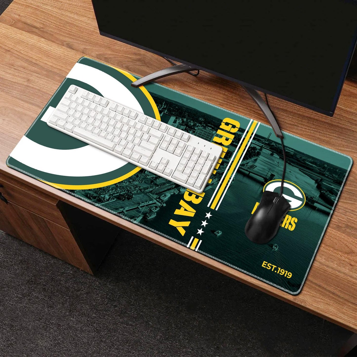 Large Stitched Edges Gaming Mouse Pad,31.5 X 13.8 Inch Mousepad for Laptop Computer Desktop