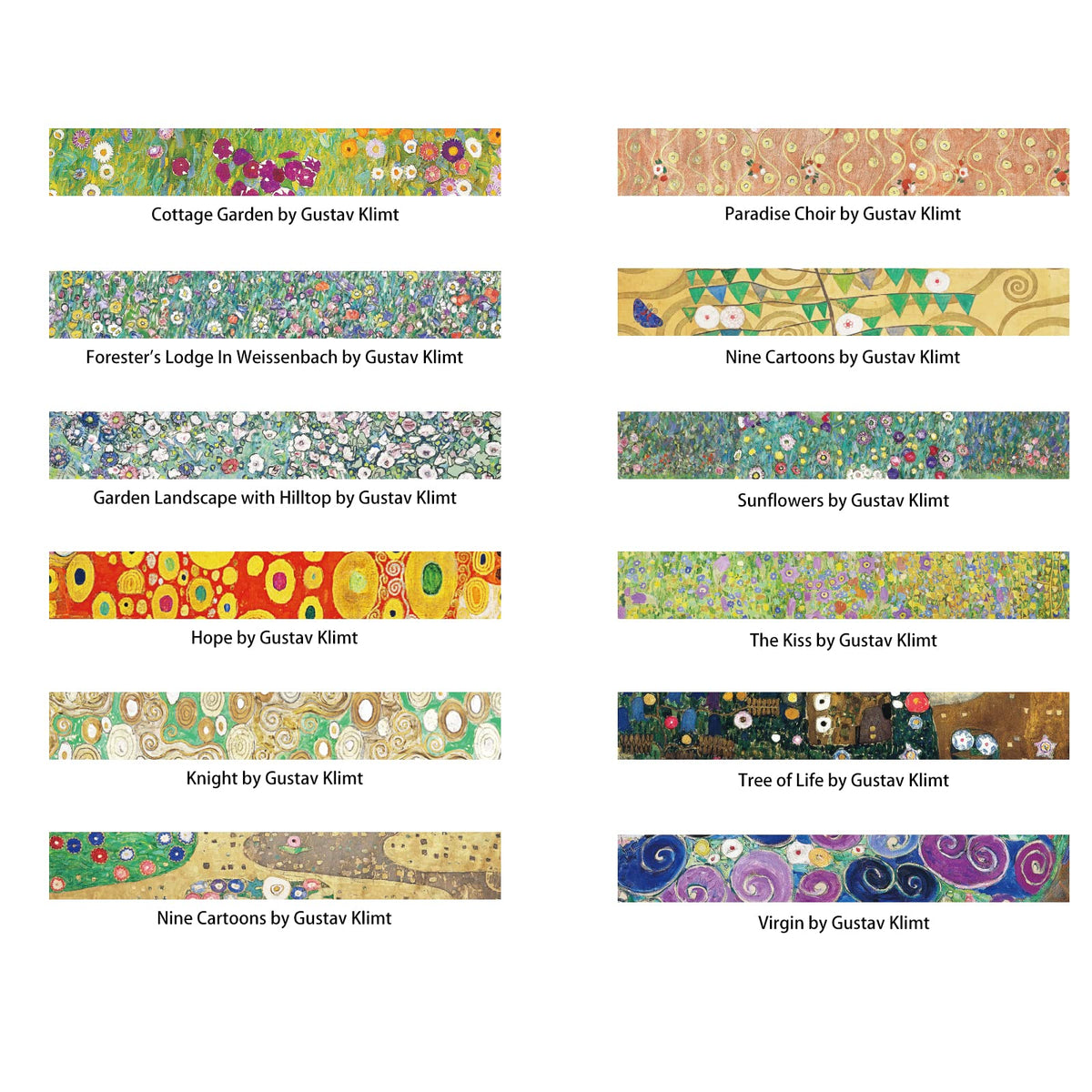 Berkin Arts 12 Rolls Art Floral Designs Washi Tape Set - 15 mm Wide Decorative Adhesive Masking