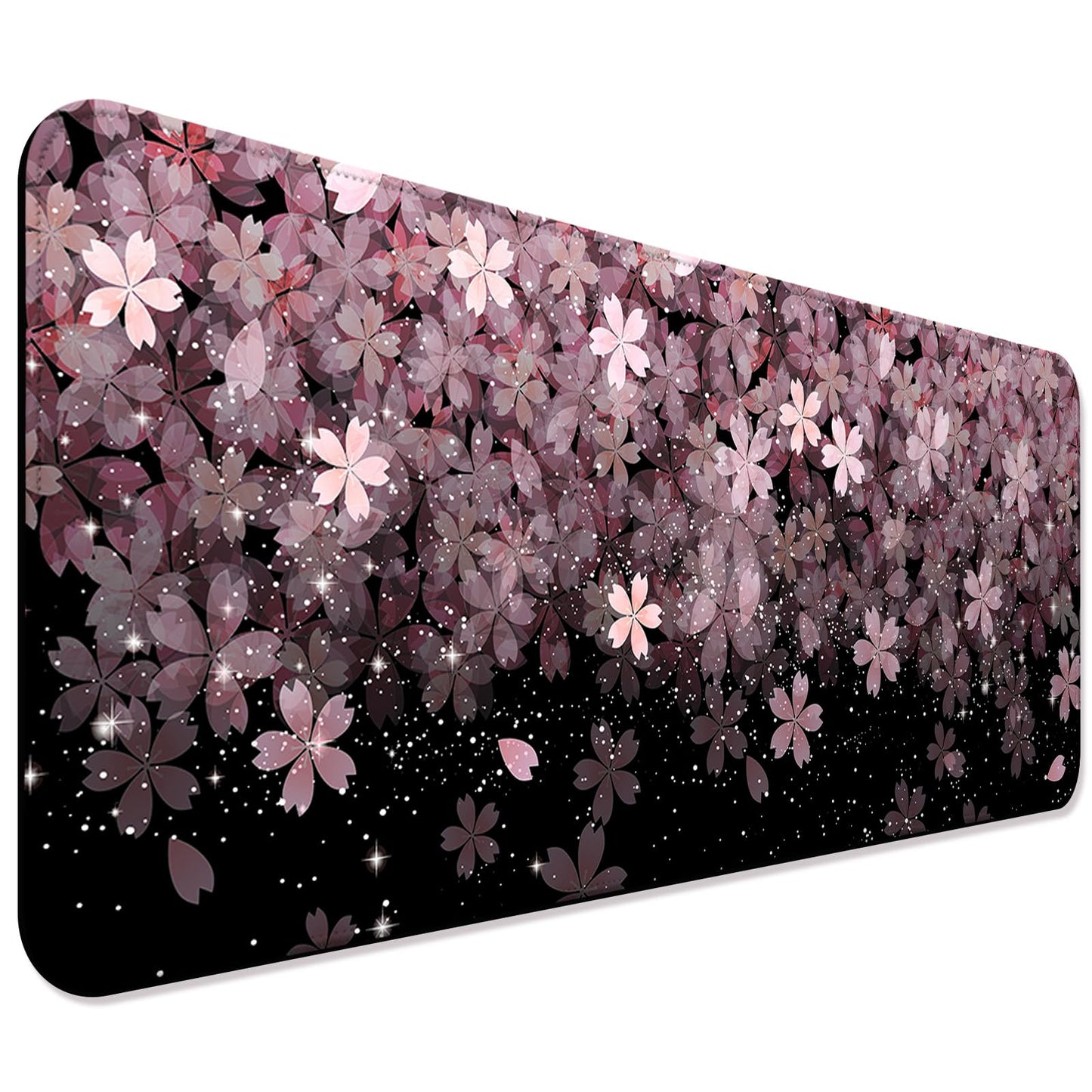 JIANG100 Japanese Cherry Blossom Gaming Desk Mat, Extended Flower Mouse Pad