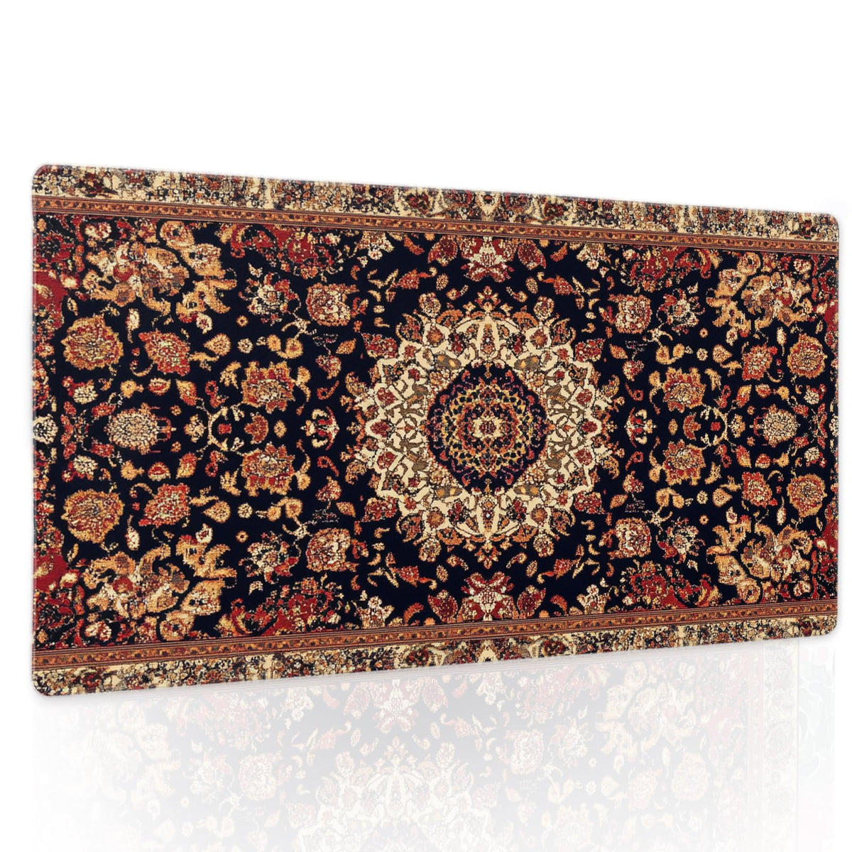 Vintage Rug Gaming Mouse Pad XL Dark Brown Retro Carpet Aesthetic Extended Large Mat Mousepad Desk
