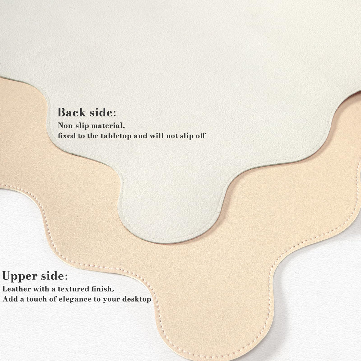 iCasso Beige Desk Blotter 35.4"x15.7", Desk Protector for Workspace