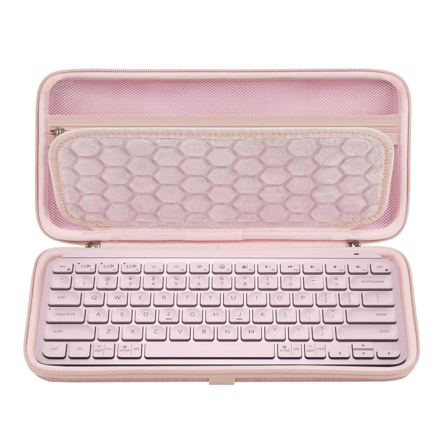 GEEKRIA Keyboard Hard Shell Case, Compatible with Logitech MX Keys Mini, Travel Carrying Bag (Pink)