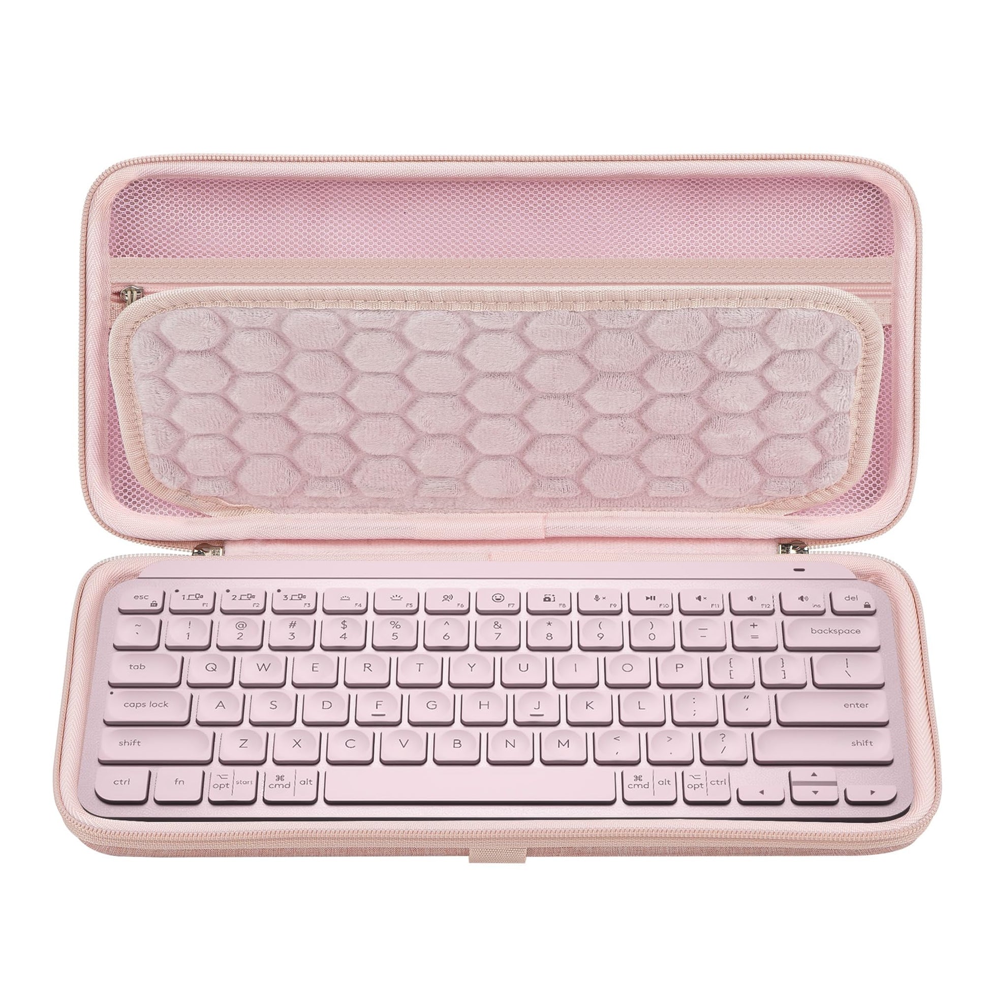 GEEKRIA Keyboard Hard Shell Case, Compatible with Logitech MX Keys Mini, Travel Carrying Bag (Pink)